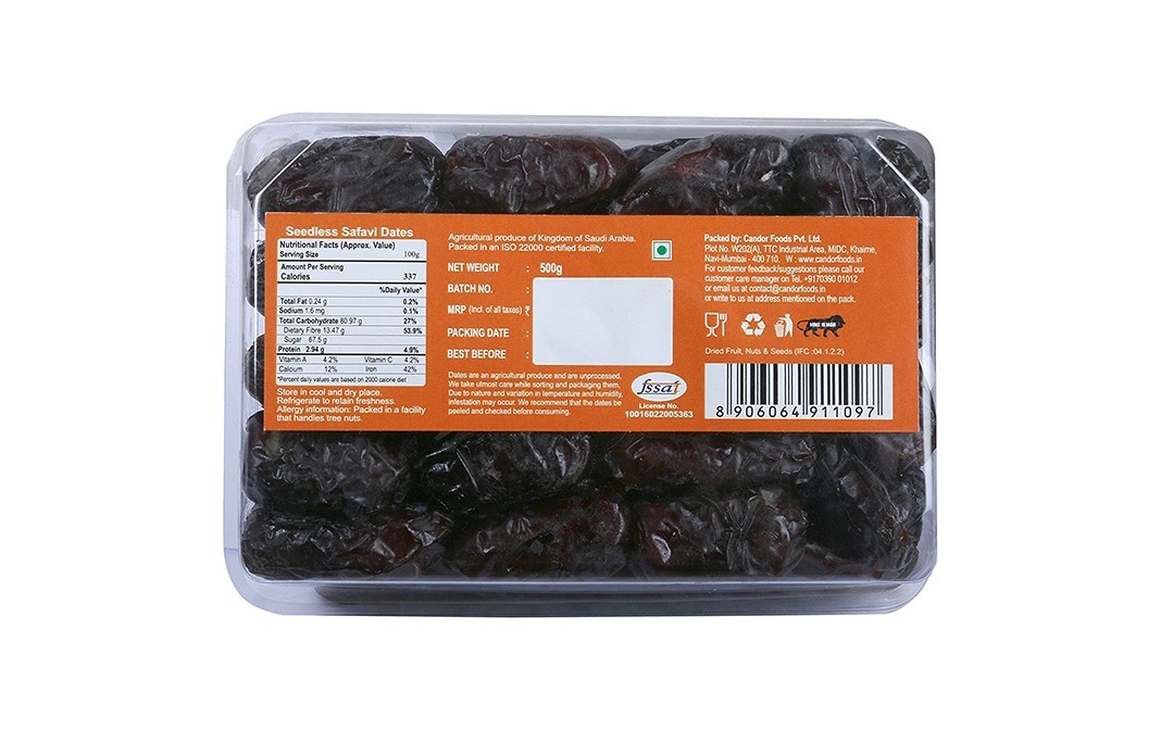 Carnival Seedless Safavi Dates    Plastic Container  500 grams
